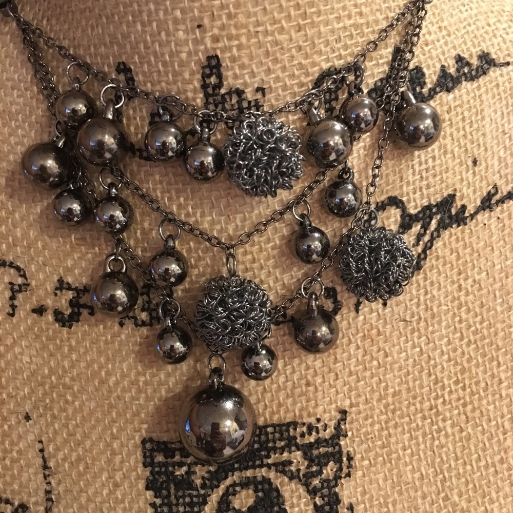 Triple layer beaded necklace